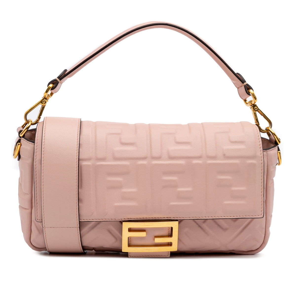 Zucca Embossed Leather Baguette Satchel