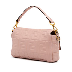 Zucca Embossed Leather Baguette Satchel