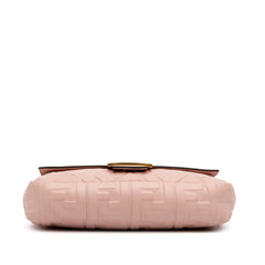 Zucca Embossed Leather Baguette Satchel