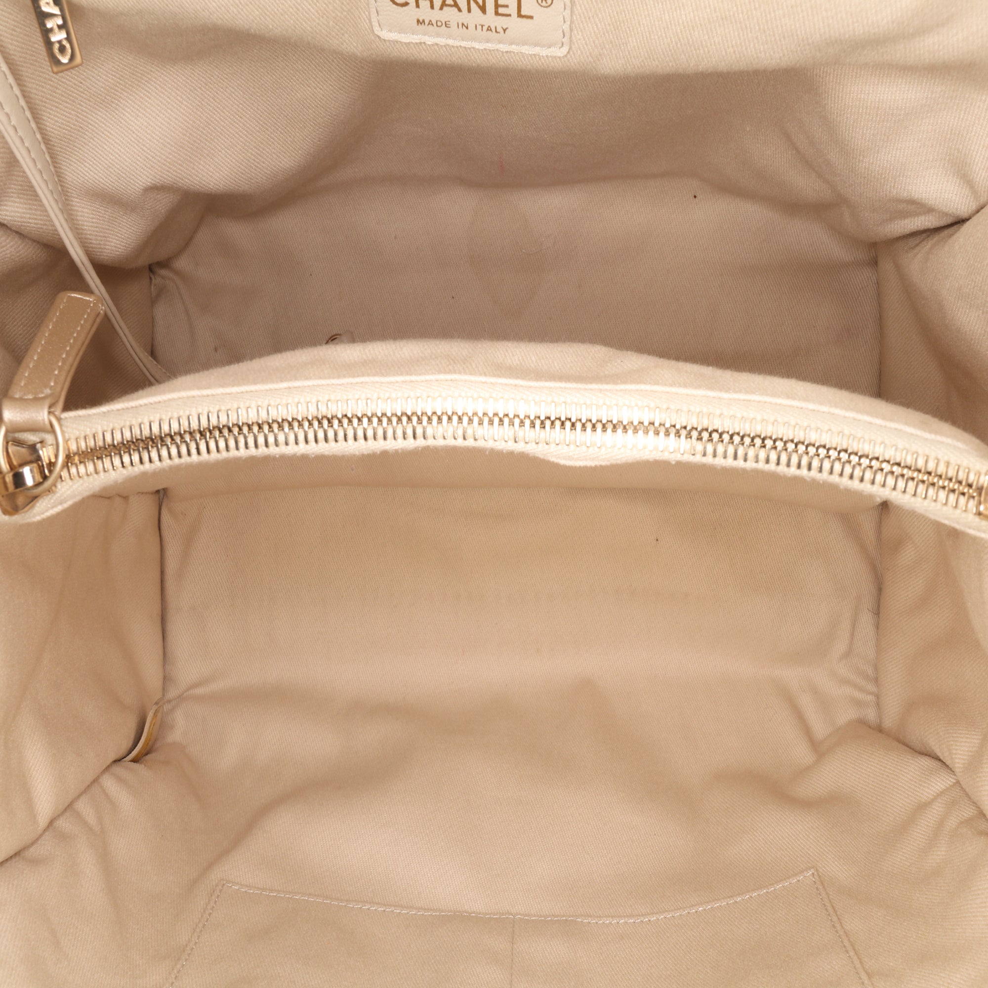 Perforated Metallic Calfskin Up In The Air Tote