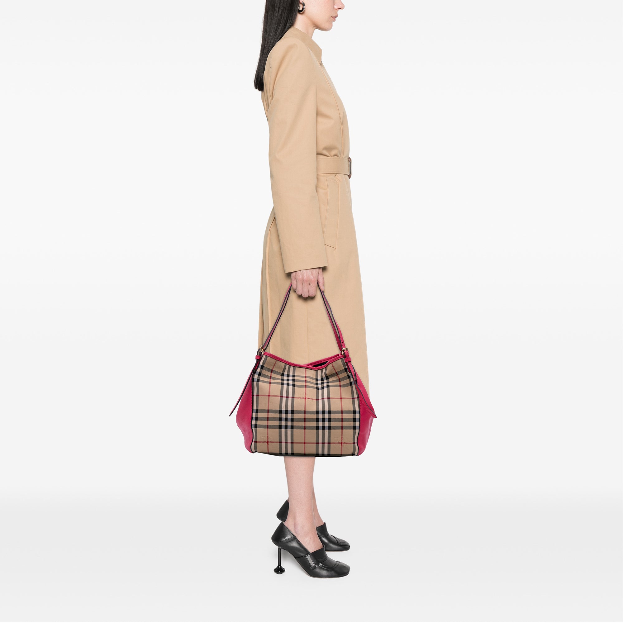 Small Haymarket Check Canvas and Leather Canterbury Tote