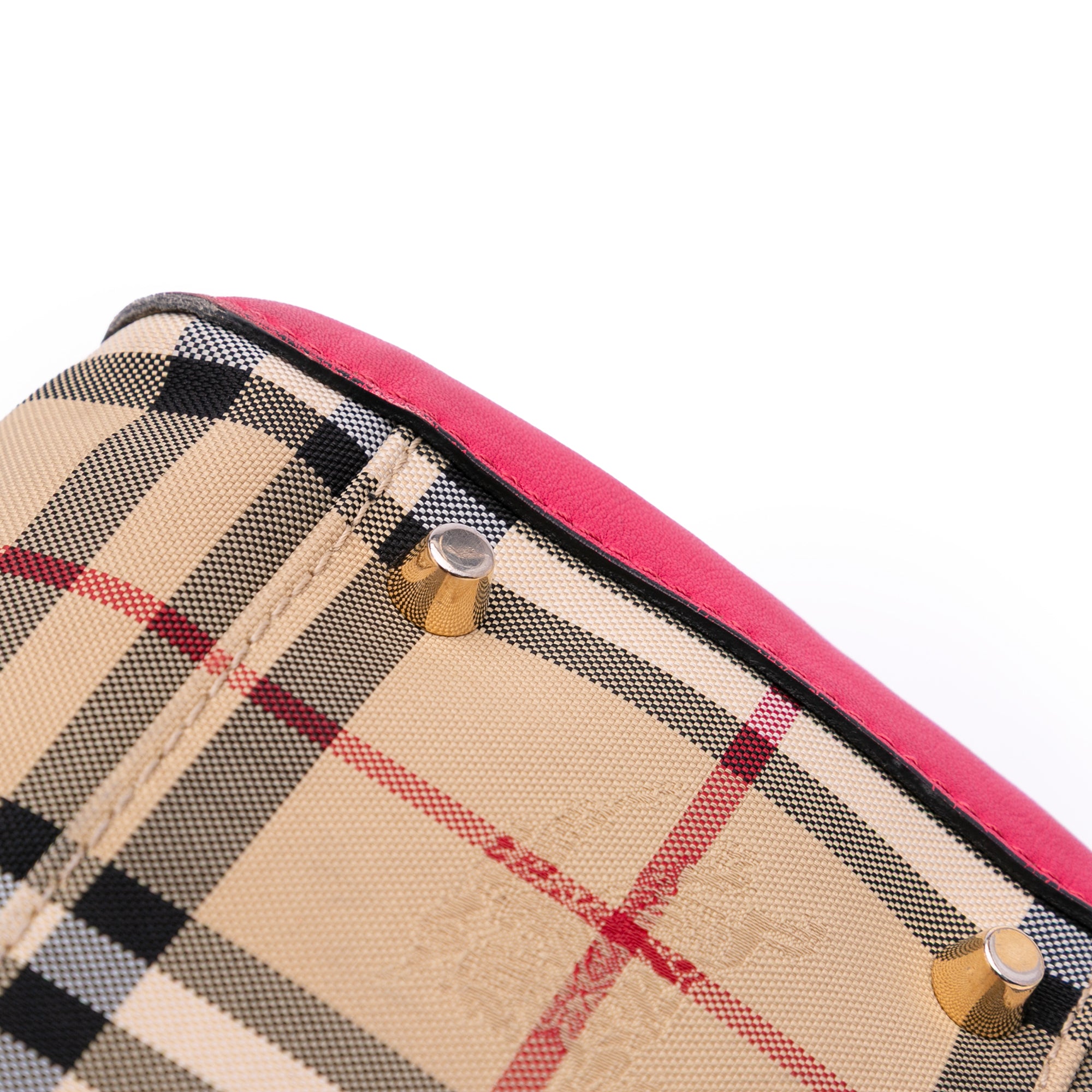 Small Haymarket Check Canvas and Leather Canterbury Tote
