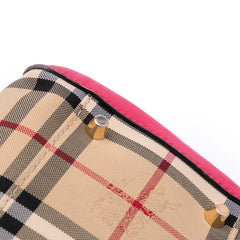 Small Haymarket Check Canvas and Leather Canterbury Tote