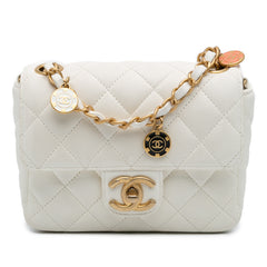 Mini Square Classic Lambskin Casino Royale Charms Single Flap