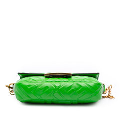 Mini Zucca Embossed Leather Baguette Satchel