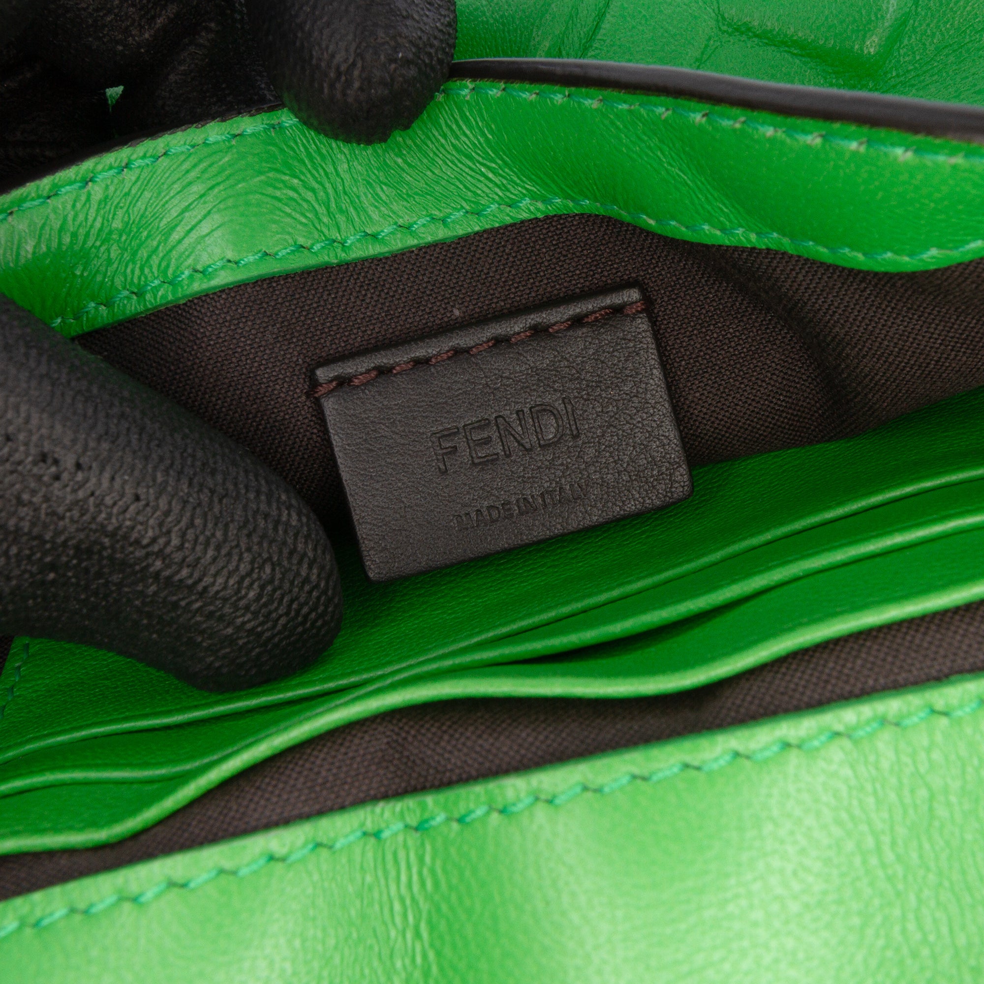 Mini Zucca Embossed Leather Baguette Satchel