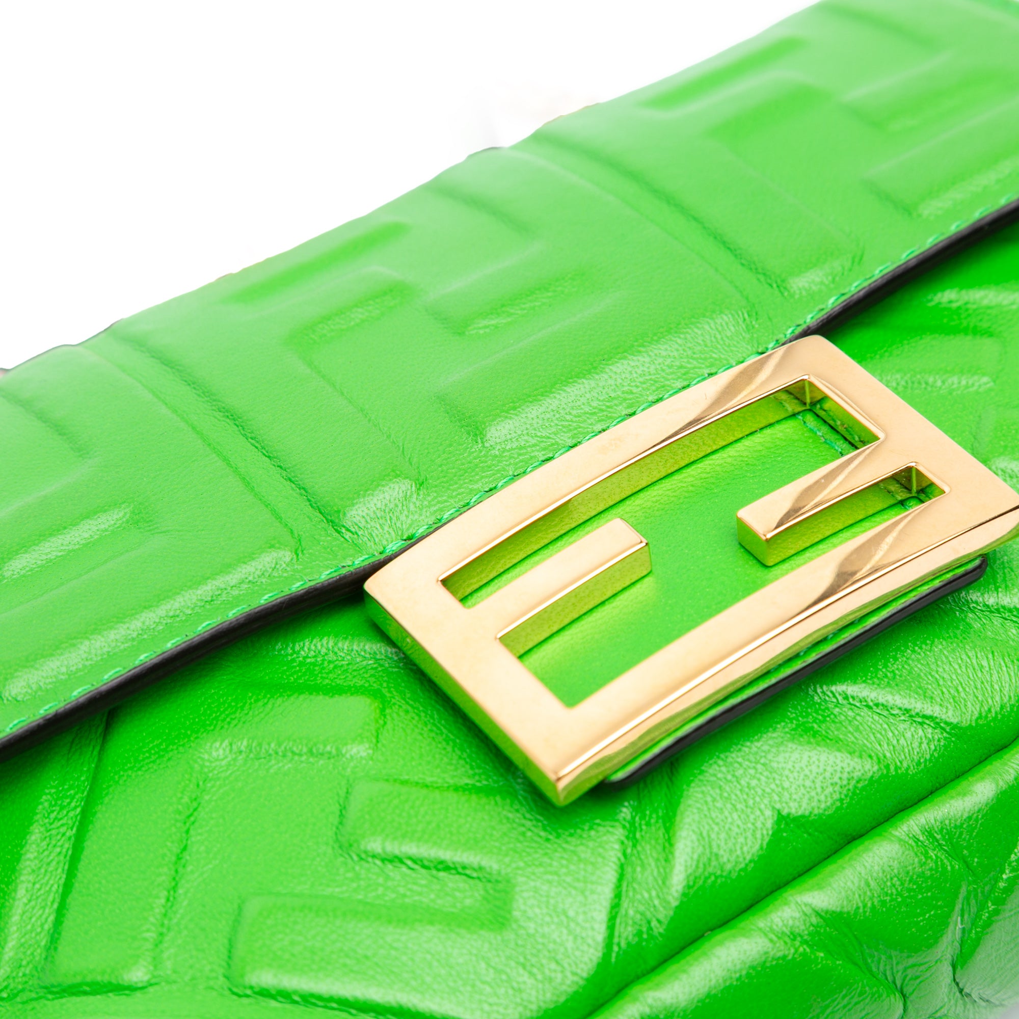 Mini Zucca Embossed Leather Baguette Satchel