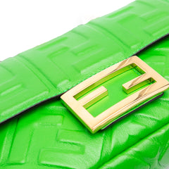 Mini Zucca Embossed Leather Baguette Satchel