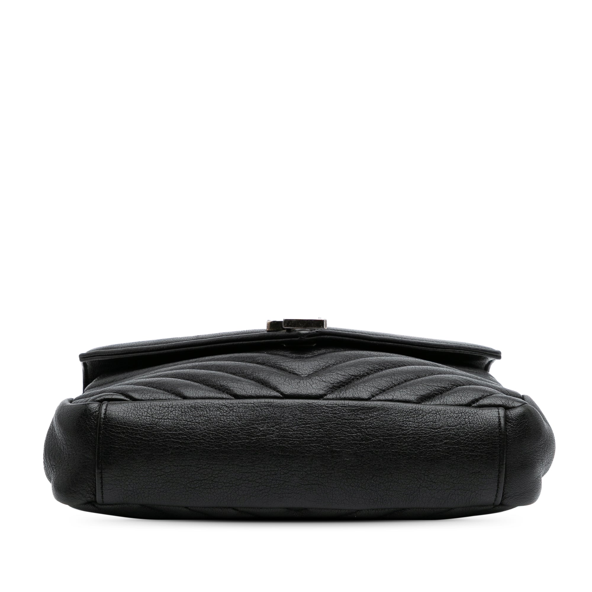 Medium Quilted Chevron Sheepskin College Satchel