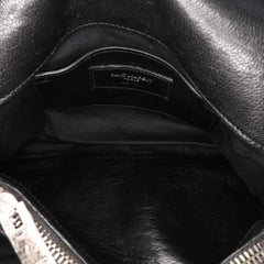 Medium Quilted Chevron Sheepskin College Satchel