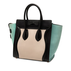 Micro Tricolor Leather Luggage Tote
