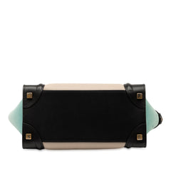 Micro Tricolor Leather Luggage Tote