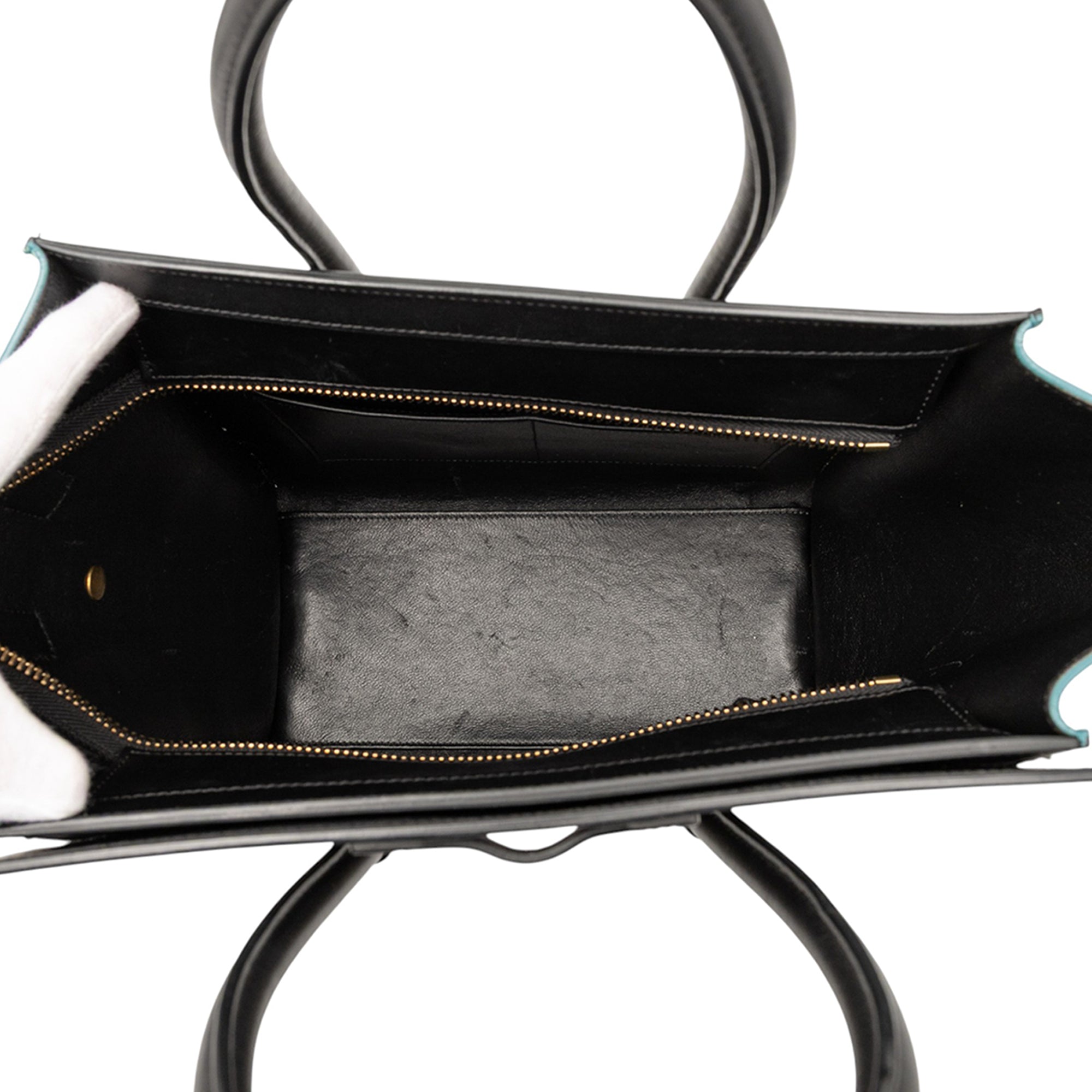 Micro Tricolor Leather Luggage Tote