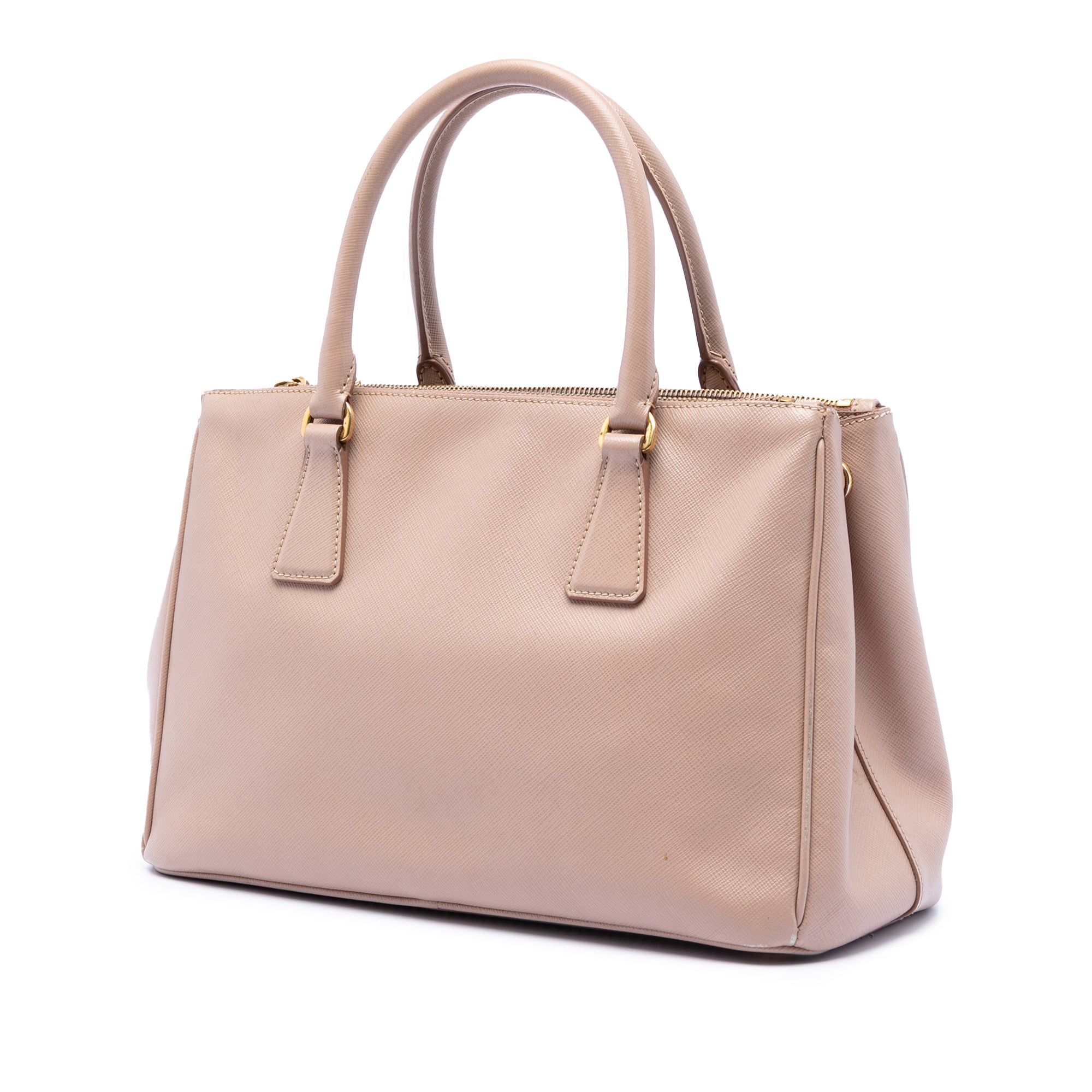 Small Saffiano Lux Galleria Double Zip Satchel