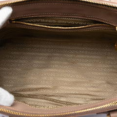 Small Saffiano Lux Galleria Double Zip Satchel