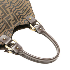 Zucca Zebra Print Canvas Diavolo Trapezio Handbag