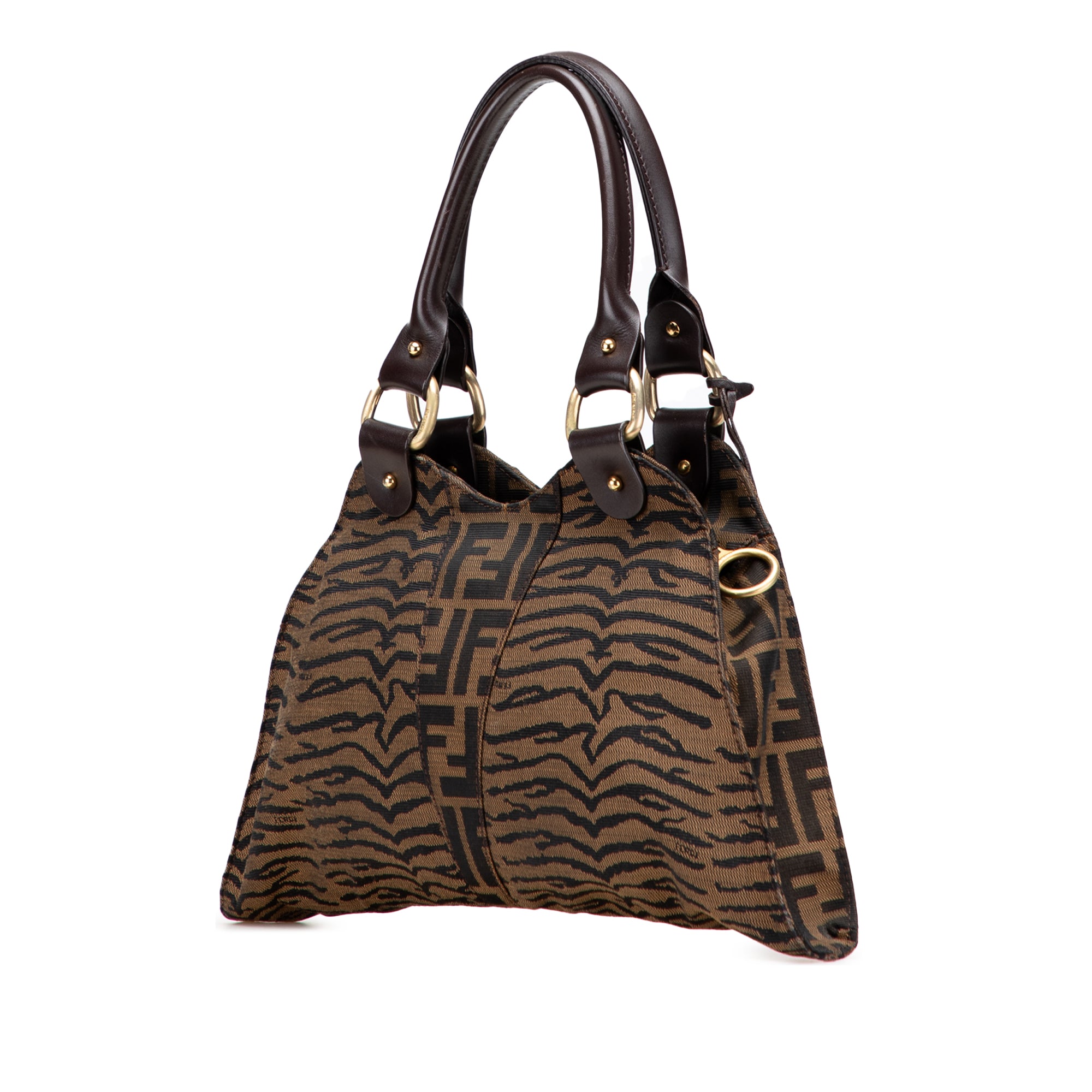 Zucca Zebra Print Canvas Diavolo Trapezio Handbag