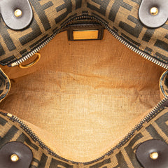 Zucca Zebra Print Canvas Diavolo Trapezio Handbag