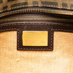 Zucca Zebra Print Canvas Diavolo Trapezio Handbag