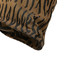 Zucca Zebra Print Canvas Diavolo Trapezio Handbag