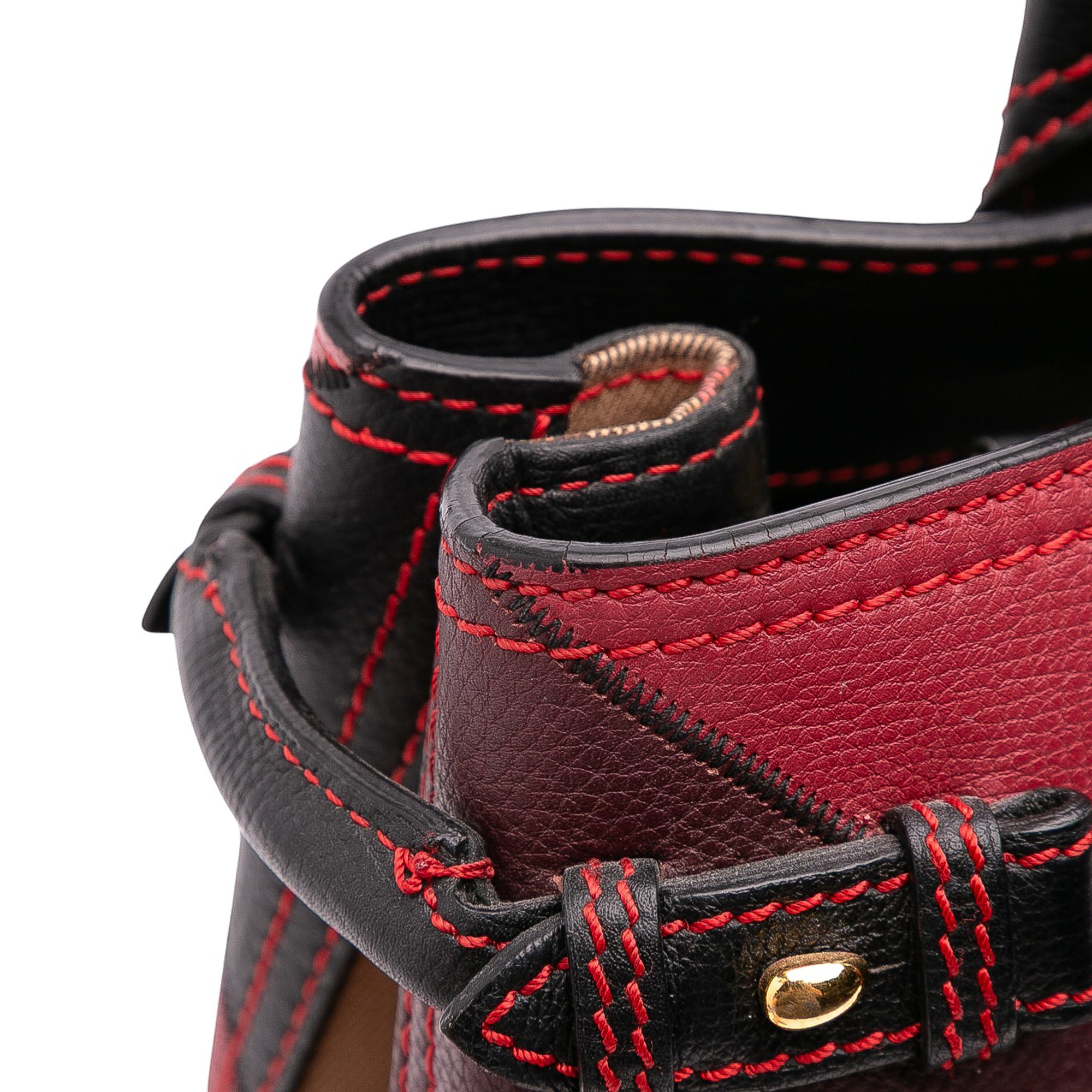 Medium Leather Patchwork and House Check Banner Satchel