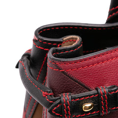 Medium Leather Patchwork and House Check Banner Satchel