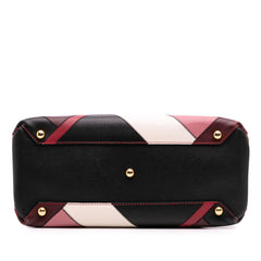 Medium Leather Patchwork and House Check Banner Satchel