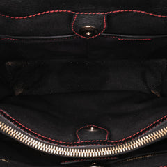 Medium Leather Patchwork and House Check Banner Satchel