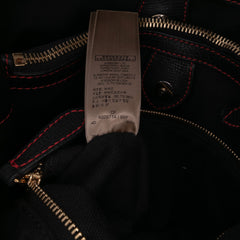 Medium Leather Patchwork and House Check Banner Satchel