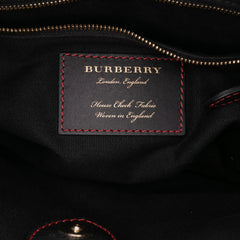 Medium Leather Patchwork and House Check Banner Satchel