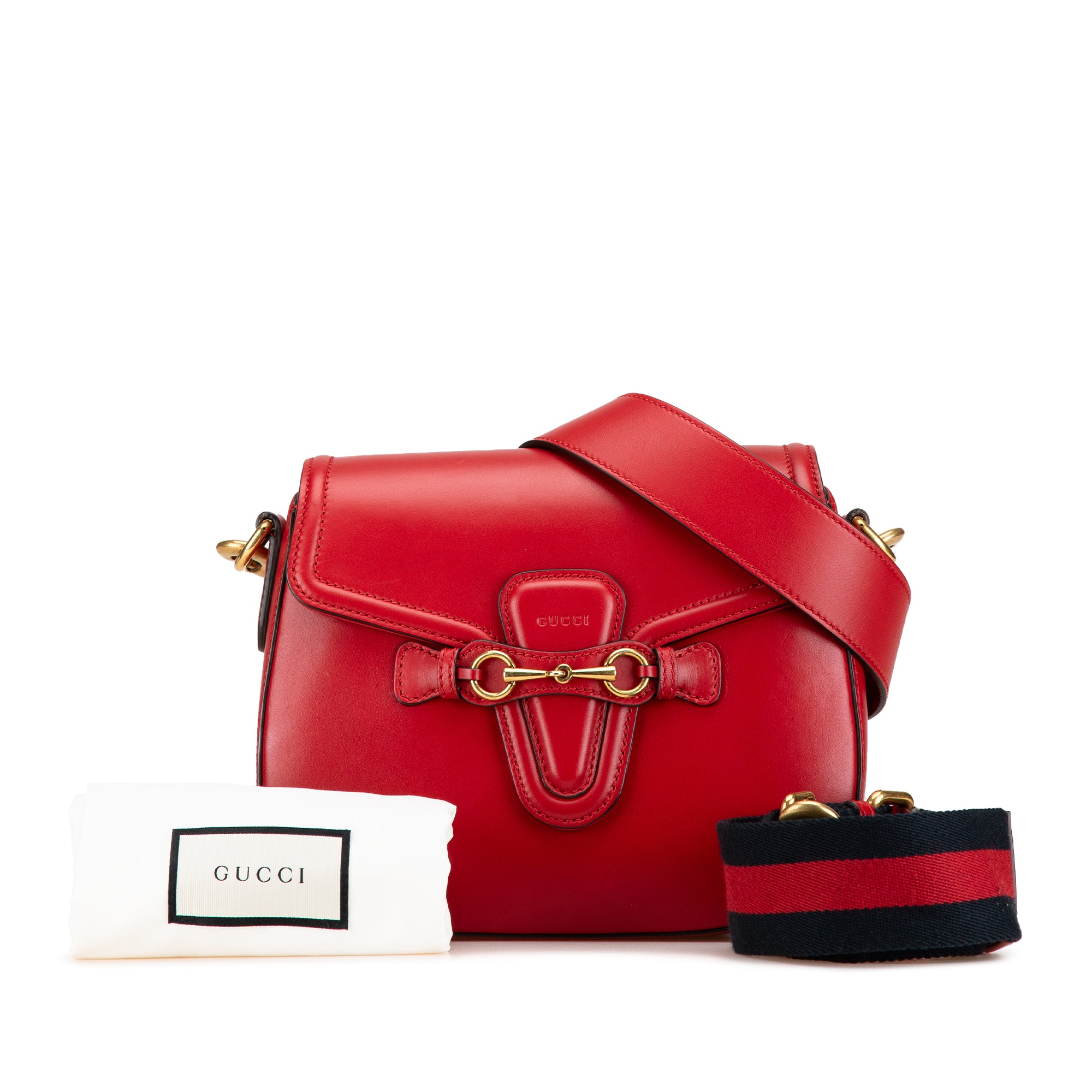Medium Leather Lady Web Crossbody