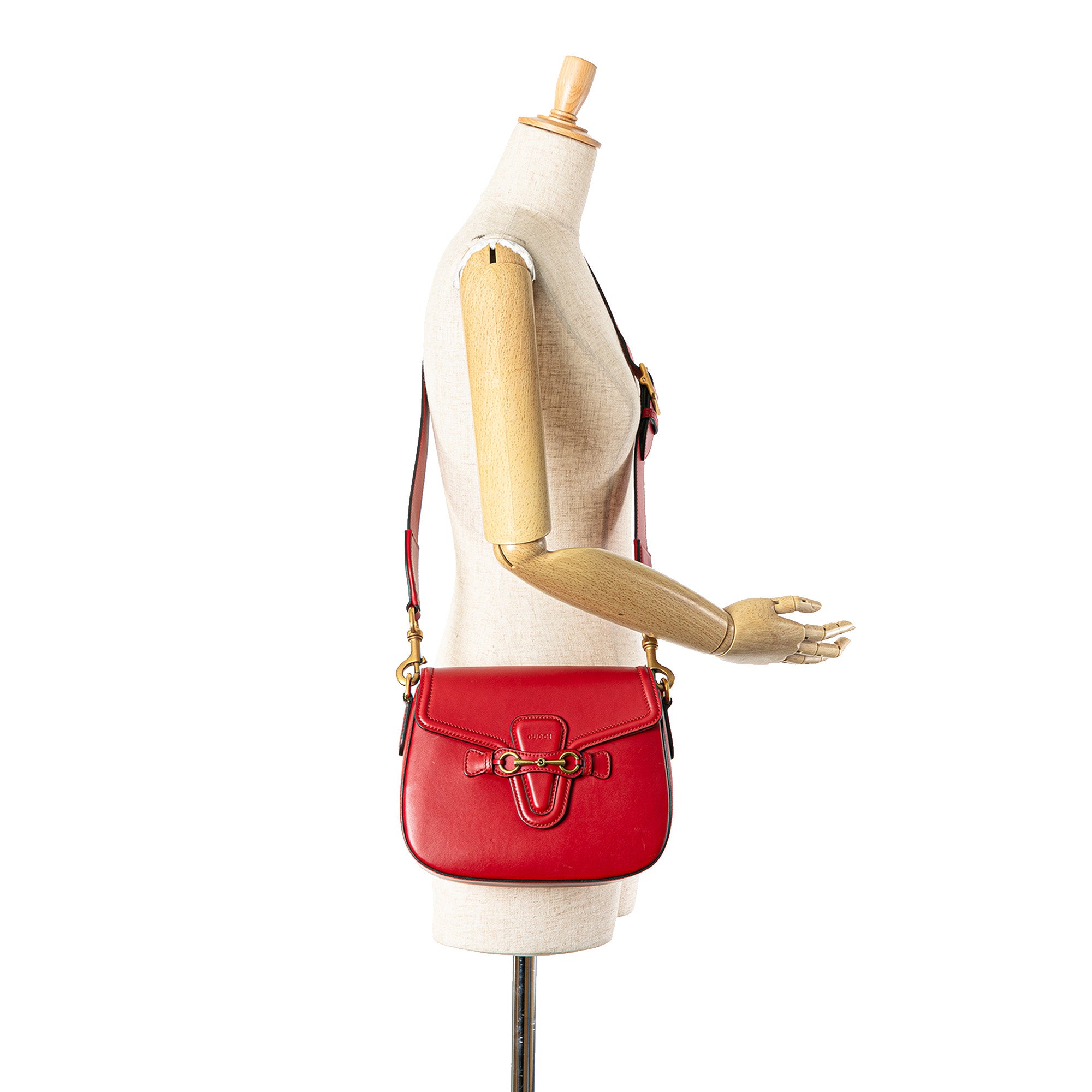 Medium Leather Lady Web Crossbody