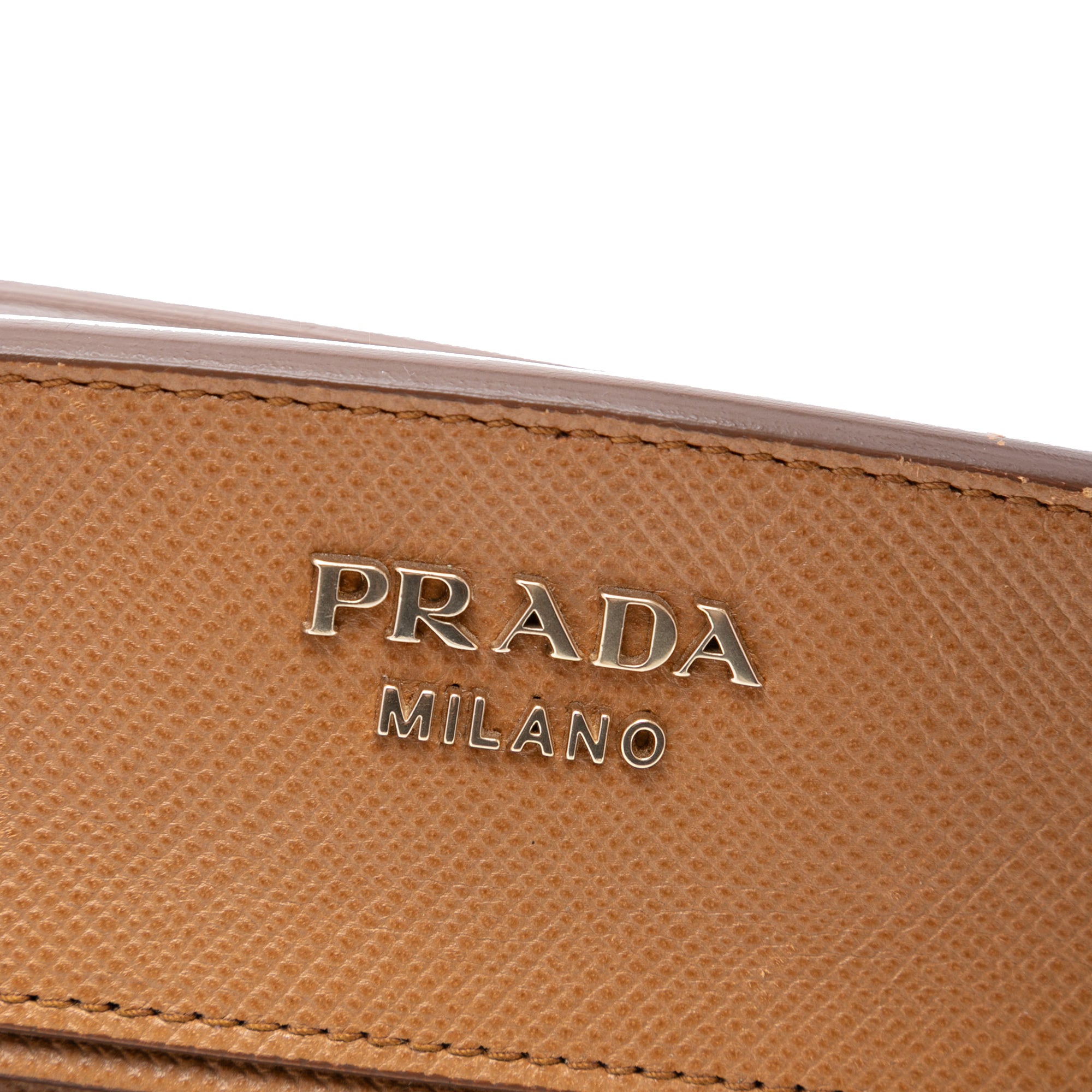 Bicolor Saffiano Cuir Trimmed Leather Satchel