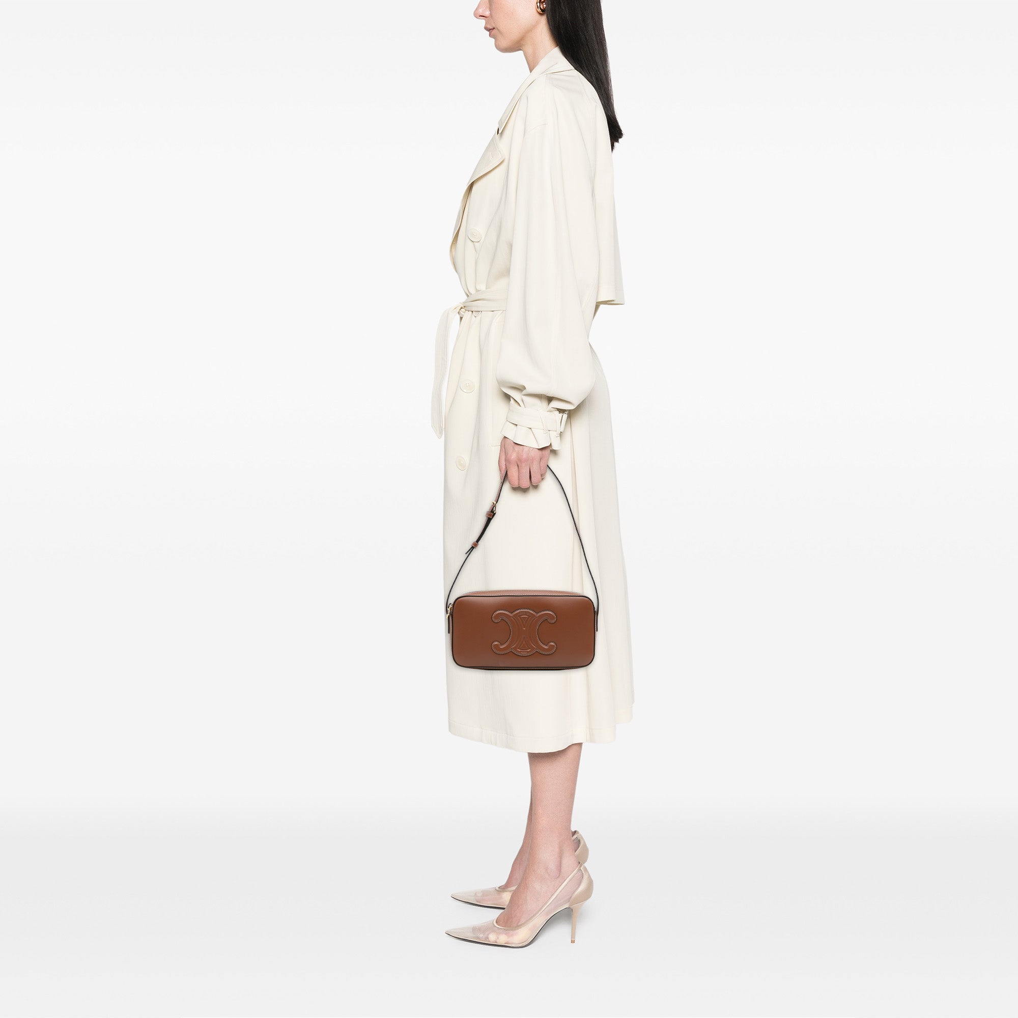 Mini Calfskin Cuir Triomphe Camera Shoulder Bag