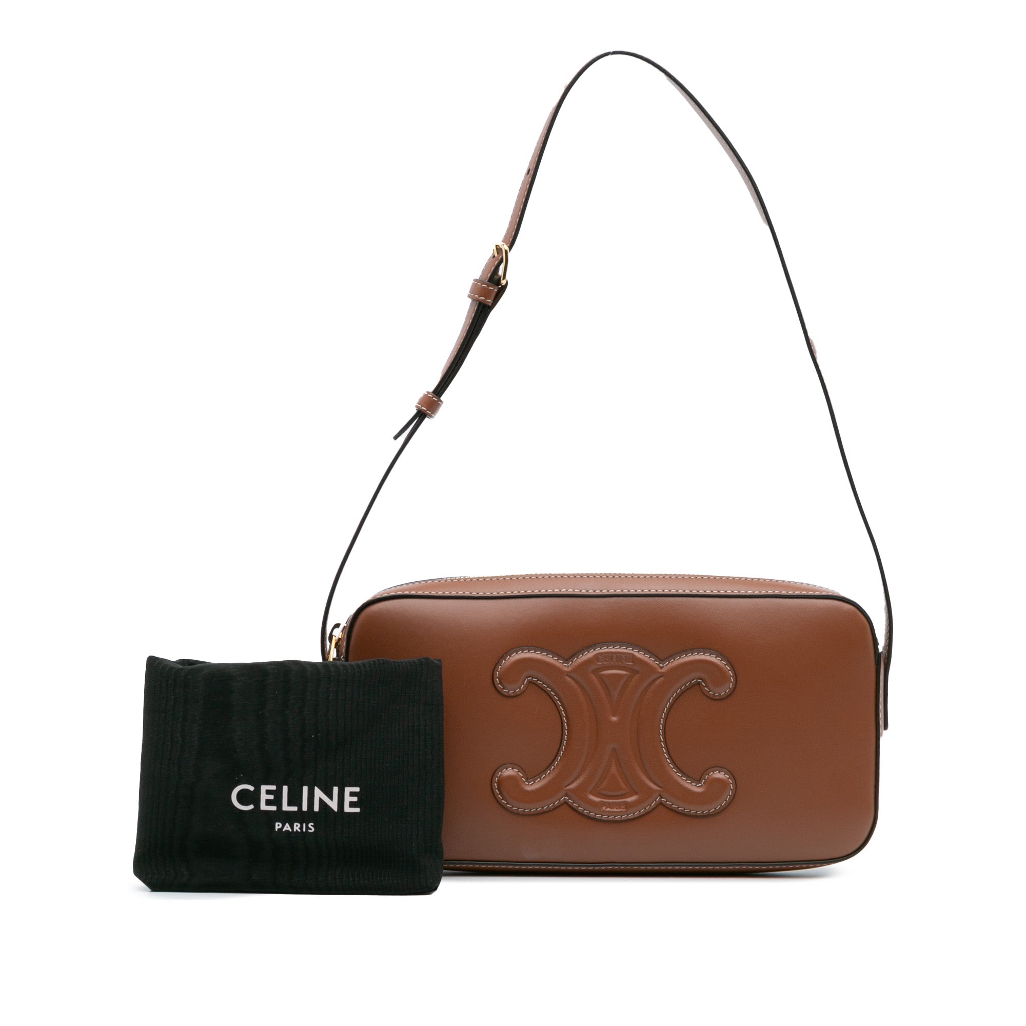 Mini Calfskin Cuir Triomphe Camera Shoulder Bag