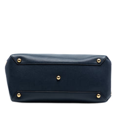 Medium Leather and House Check Banner Satchel