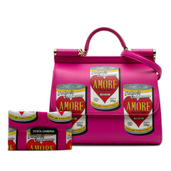 Medium Calfskin Dauphine Amore Soup Can Print Miss Sicily Satchel