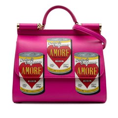 Medium Calfskin Dauphine Amore Soup Can Print Miss Sicily Satchel