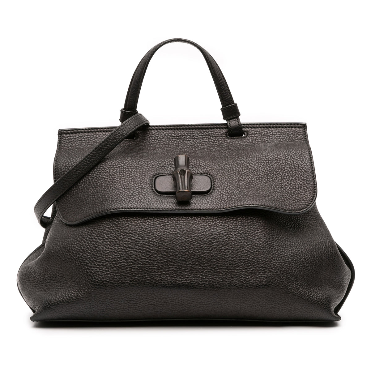 Medium Leather Bamboo Daily Satchel