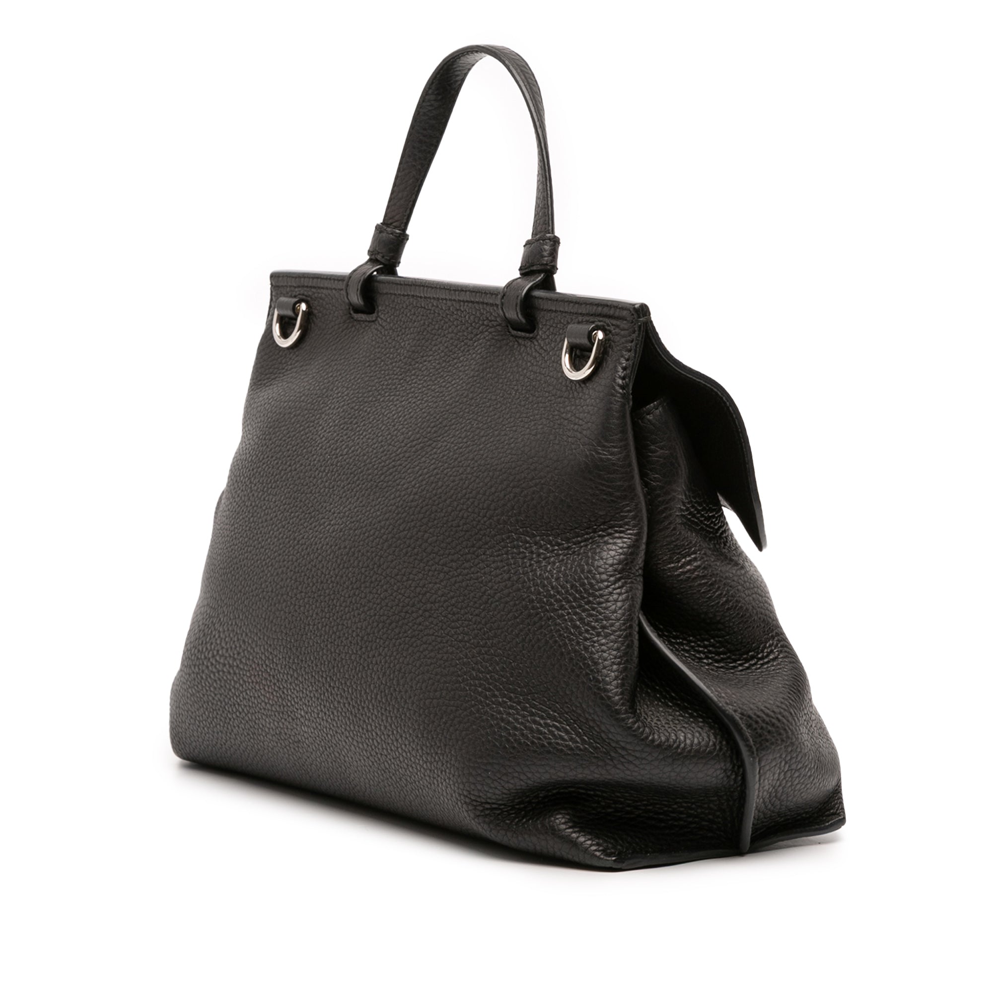 Medium Leather Bamboo Daily Satchel