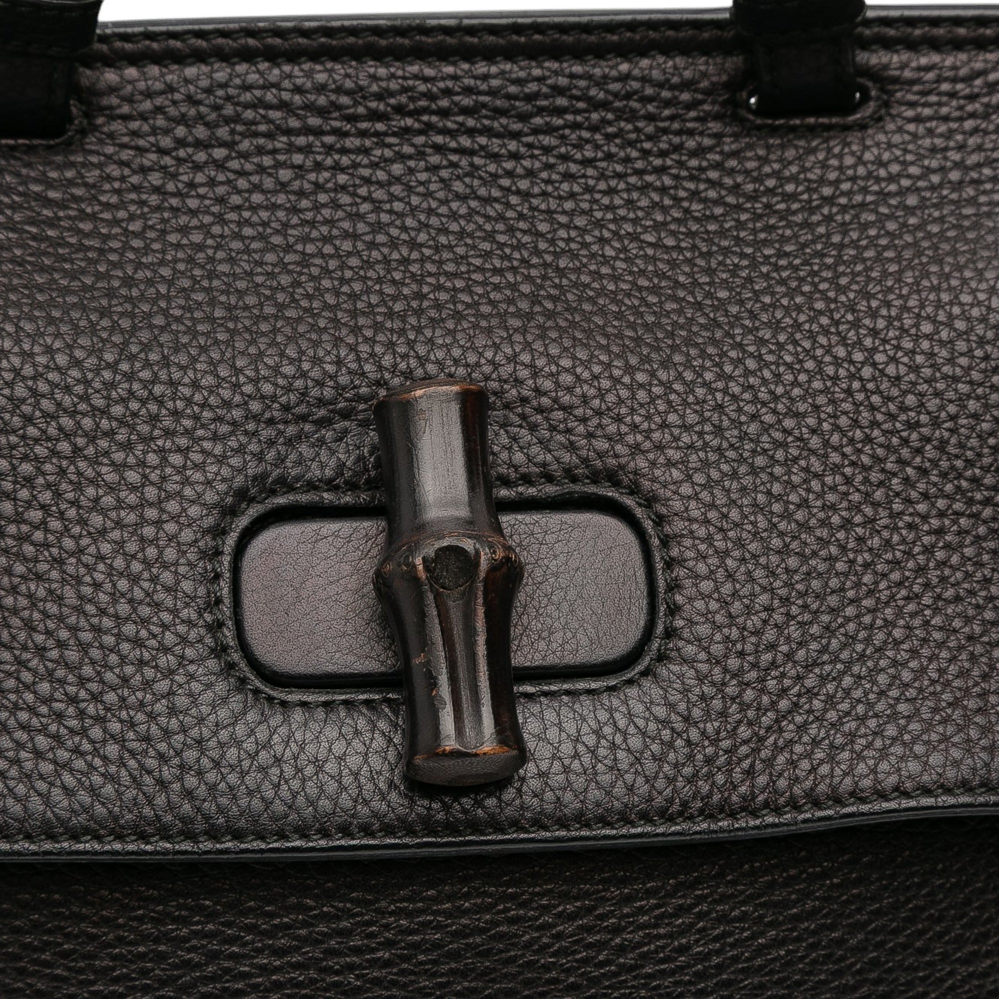 Medium Leather Bamboo Daily Satchel