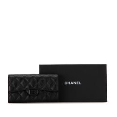 CC Quilted Lambskin Flap Continental Wallet