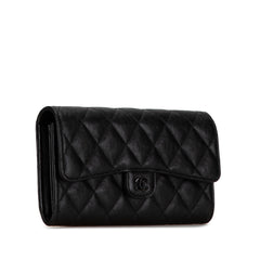 CC Quilted Lambskin Flap Continental Wallet