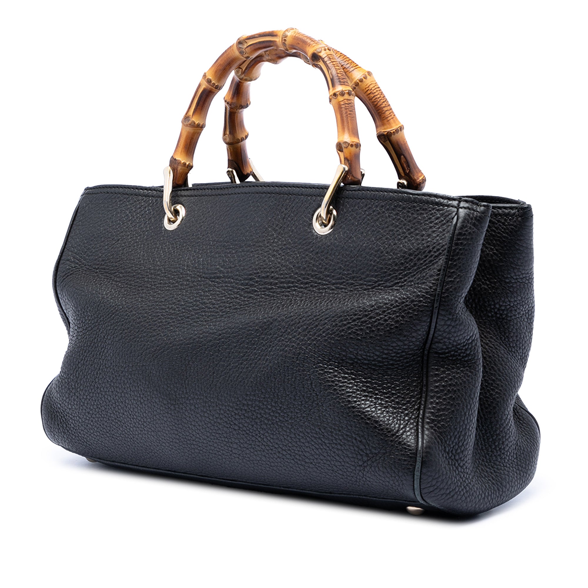 Medium Calfskin Bamboo Shopper Satchel