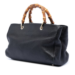 Medium Calfskin Bamboo Shopper Satchel
