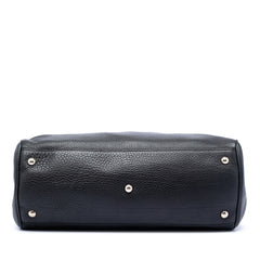 Medium Calfskin Bamboo Shopper Satchel