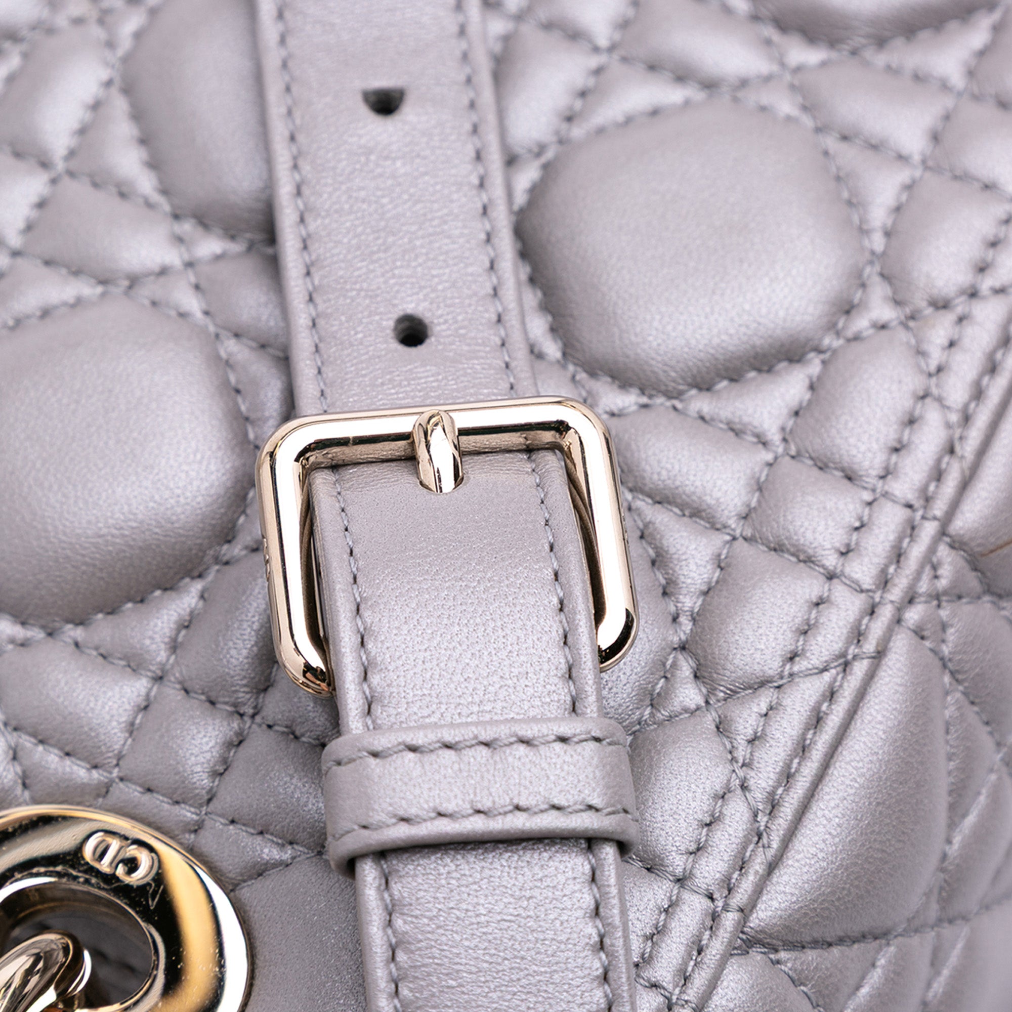 Medium Pearlescent Lambskin Cannage Lady Dior