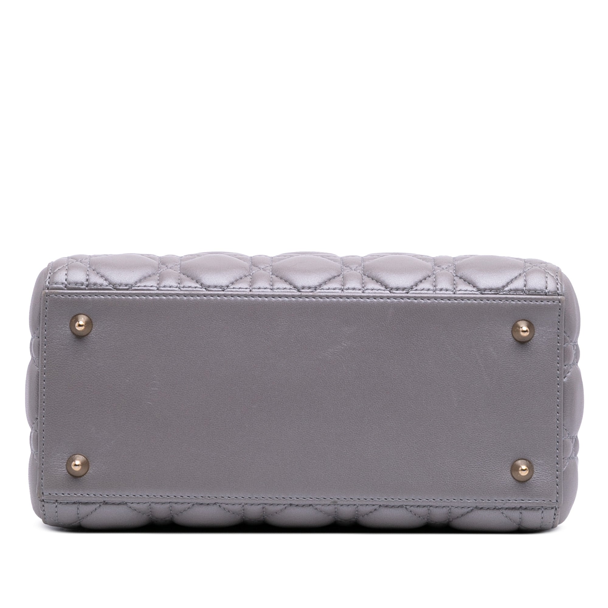 Medium Pearlescent Lambskin Cannage Lady Dior