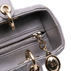 Medium Pearlescent Lambskin Cannage Lady Dior