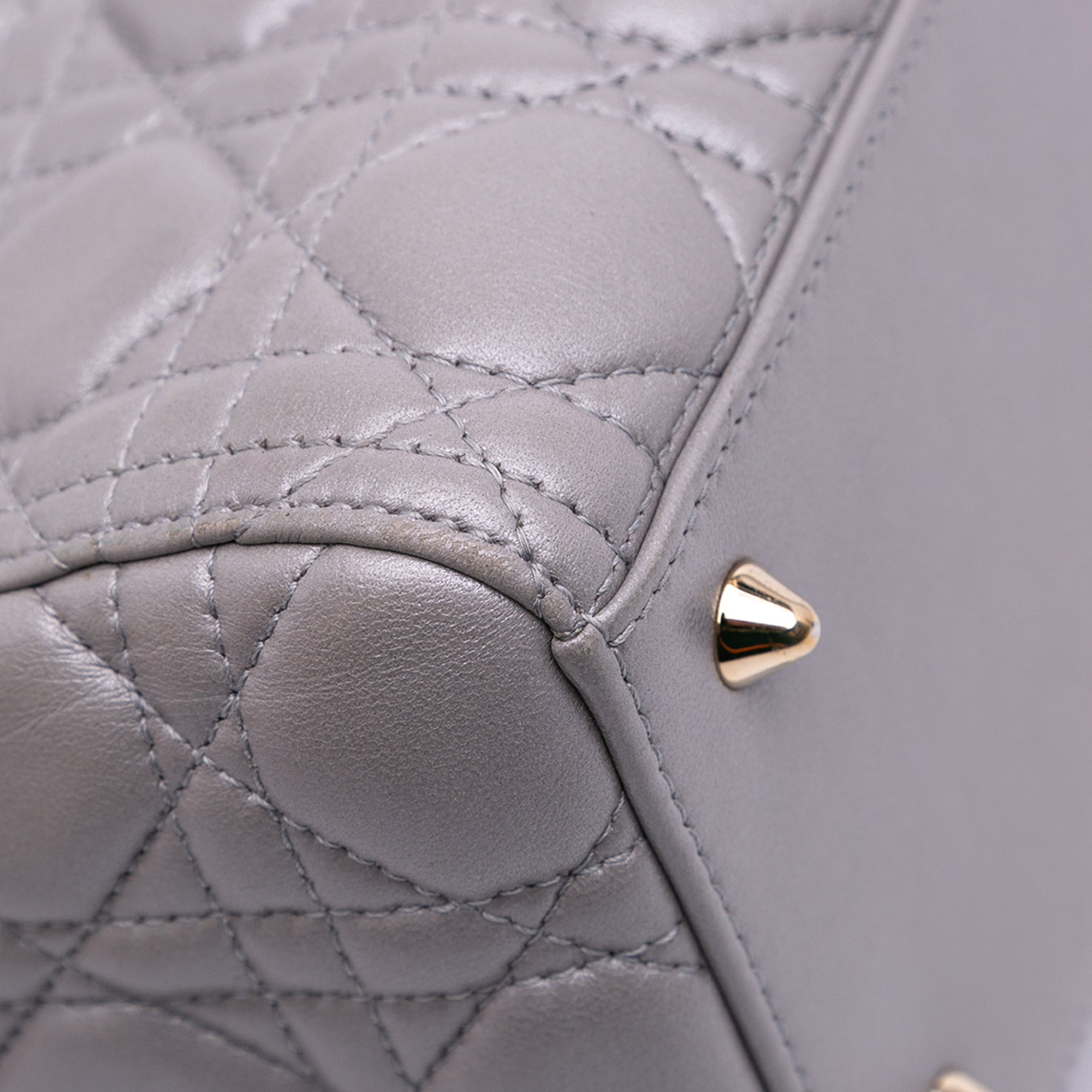 Medium Pearlescent Lambskin Cannage Lady Dior